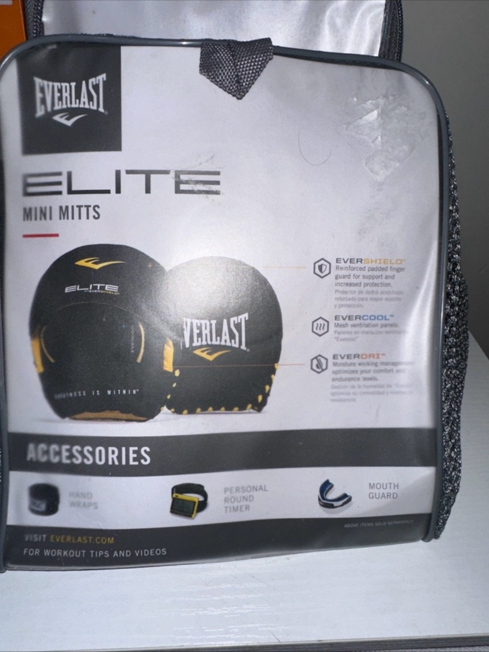 Everlast Black with Yellow Accent Elite Mini Mitts